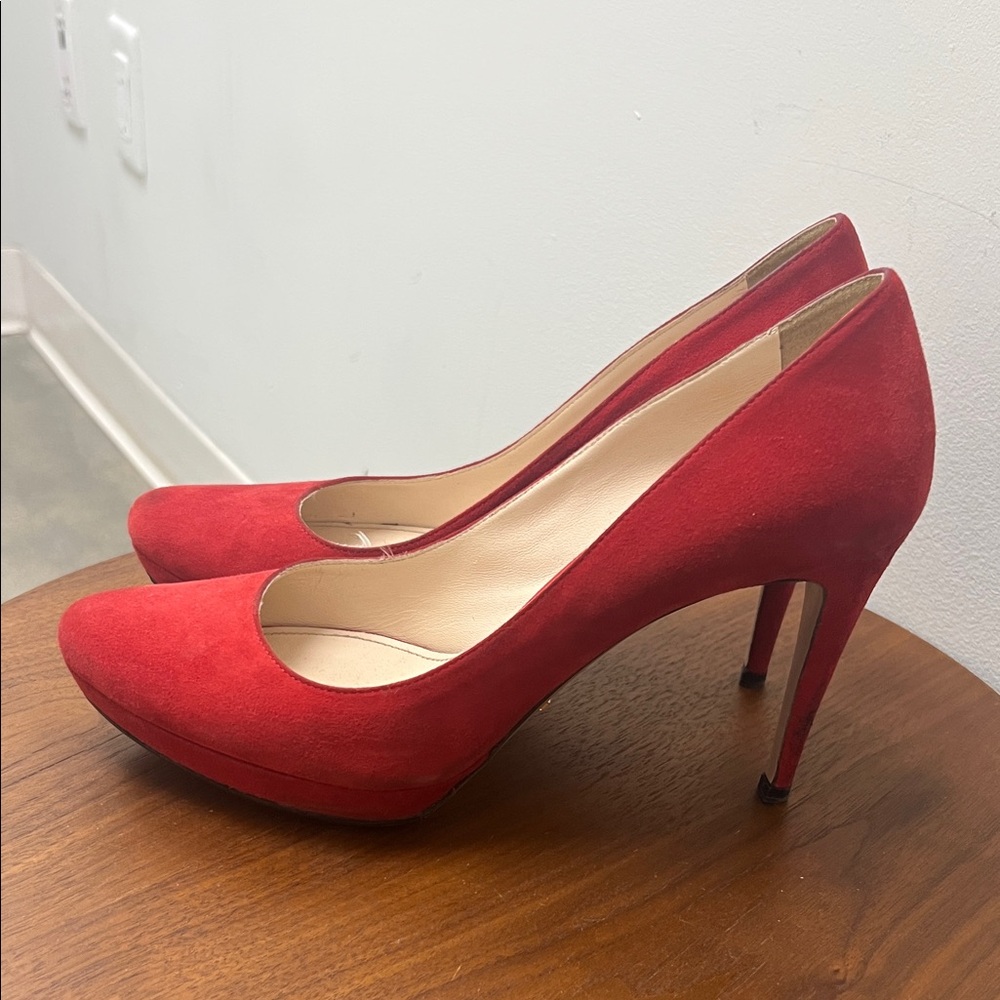 Prada Red Suede Heels
